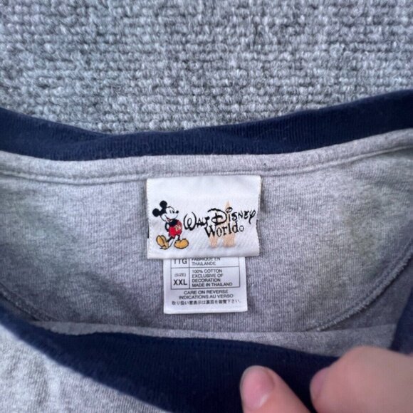 Walt Disney World Authentic Quality Adult XXL Gray T Shirt Mickey Mouse - Picture 7 of 9